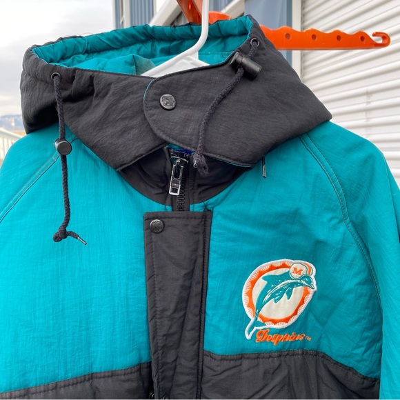Vintage pro player NFL Miami dolphins Puffer jacket size large - Picture 3 of 12